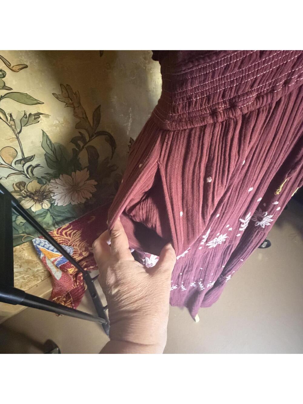 Free People Real Love Embroidered Maxi Dress size M - Picture 4 of 8